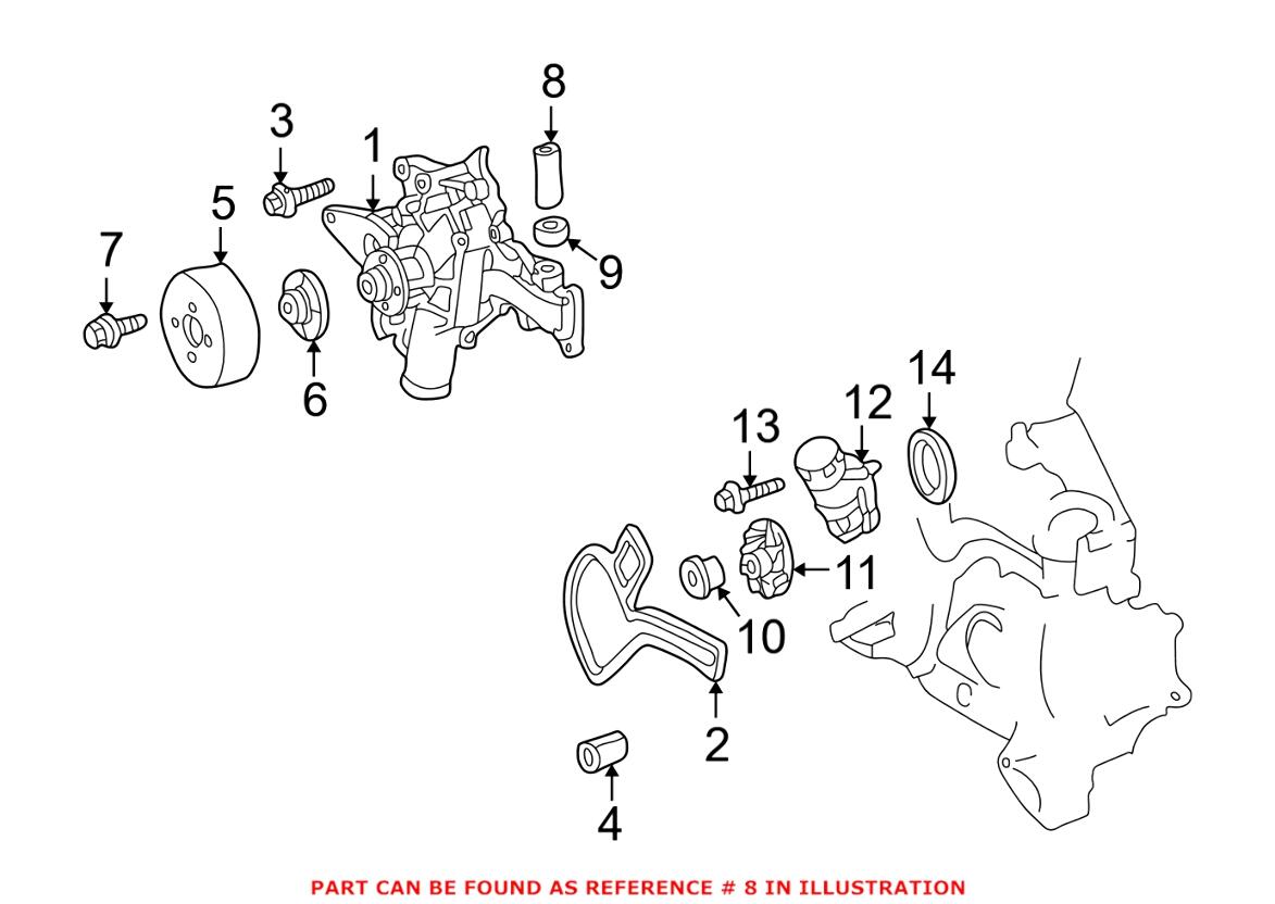 Mercedes Engine Coolant Bypass Hose 1122030382